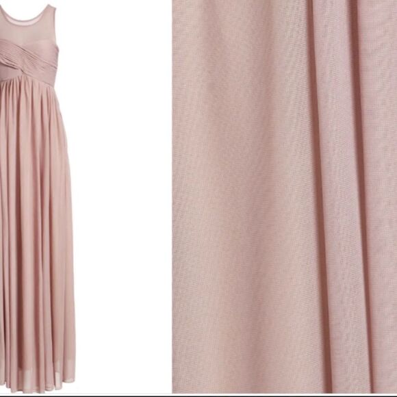 NWT BIRDY GREY Mauve Ryan Sleeveless Empire Waist Pleated sheer Gown M 4… - Picture 3 of 13